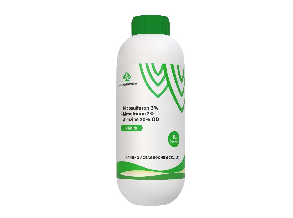 Nicosulfuron 3% + Mesotrione 7% + Atrazine 20% OD